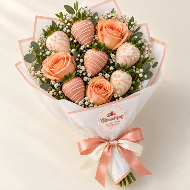 Peach Garden Berry Bouquet