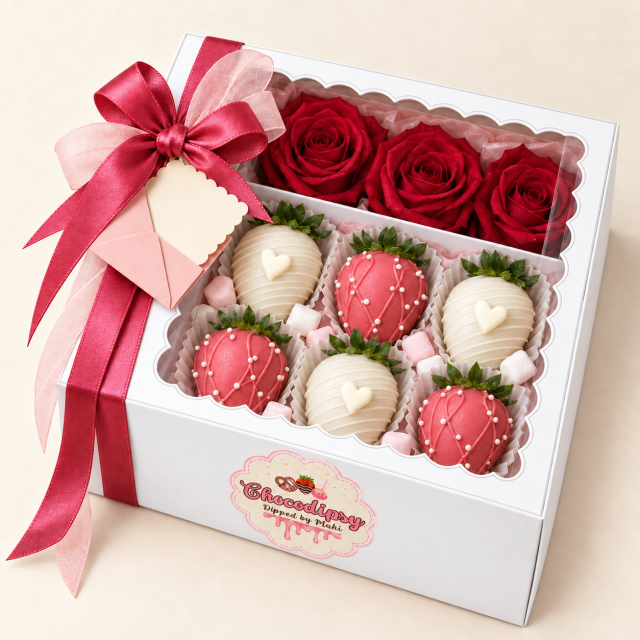 Red Rose Strawberry Gift Box