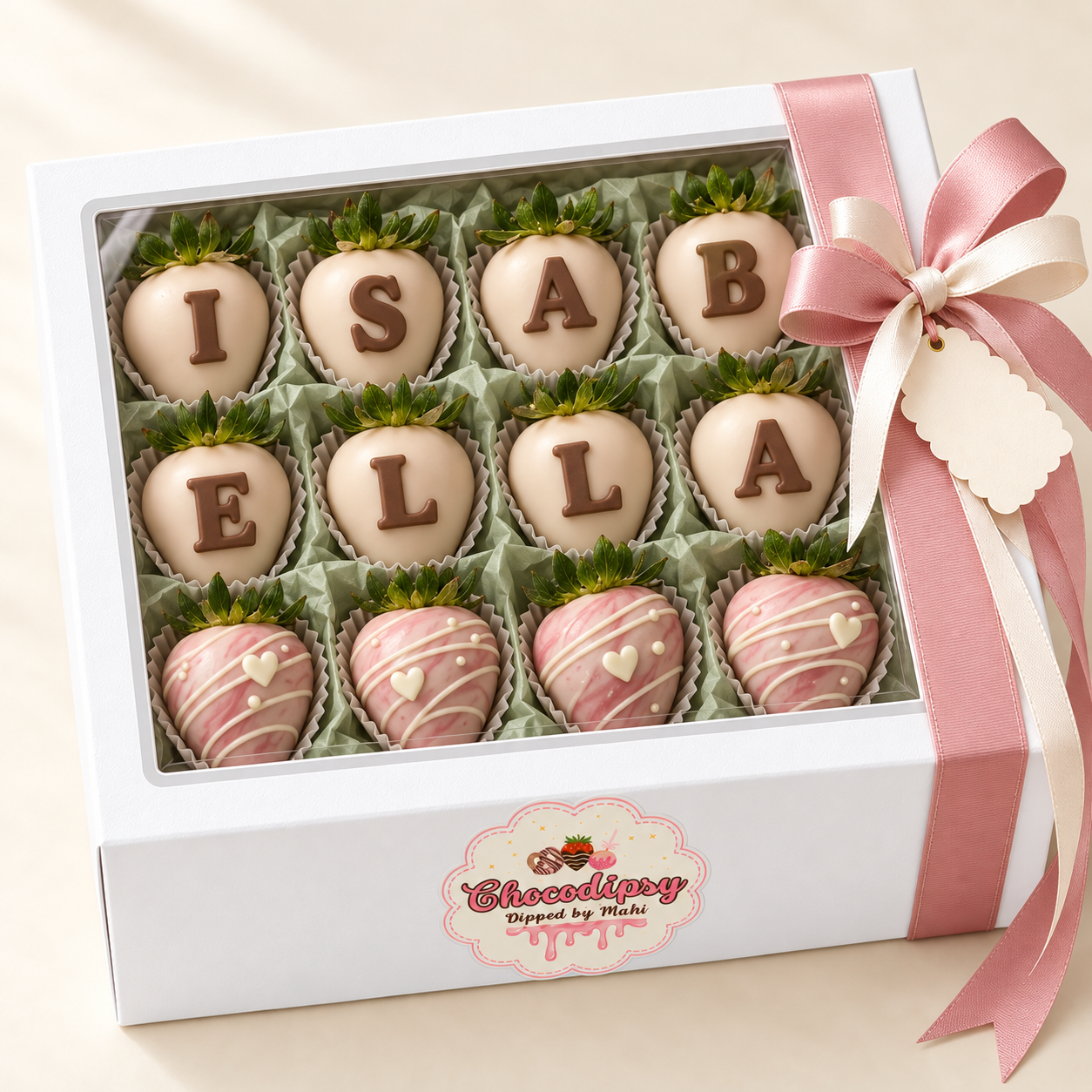 Your Name Strawberry Box — 12 strawberries · ISABELLA example